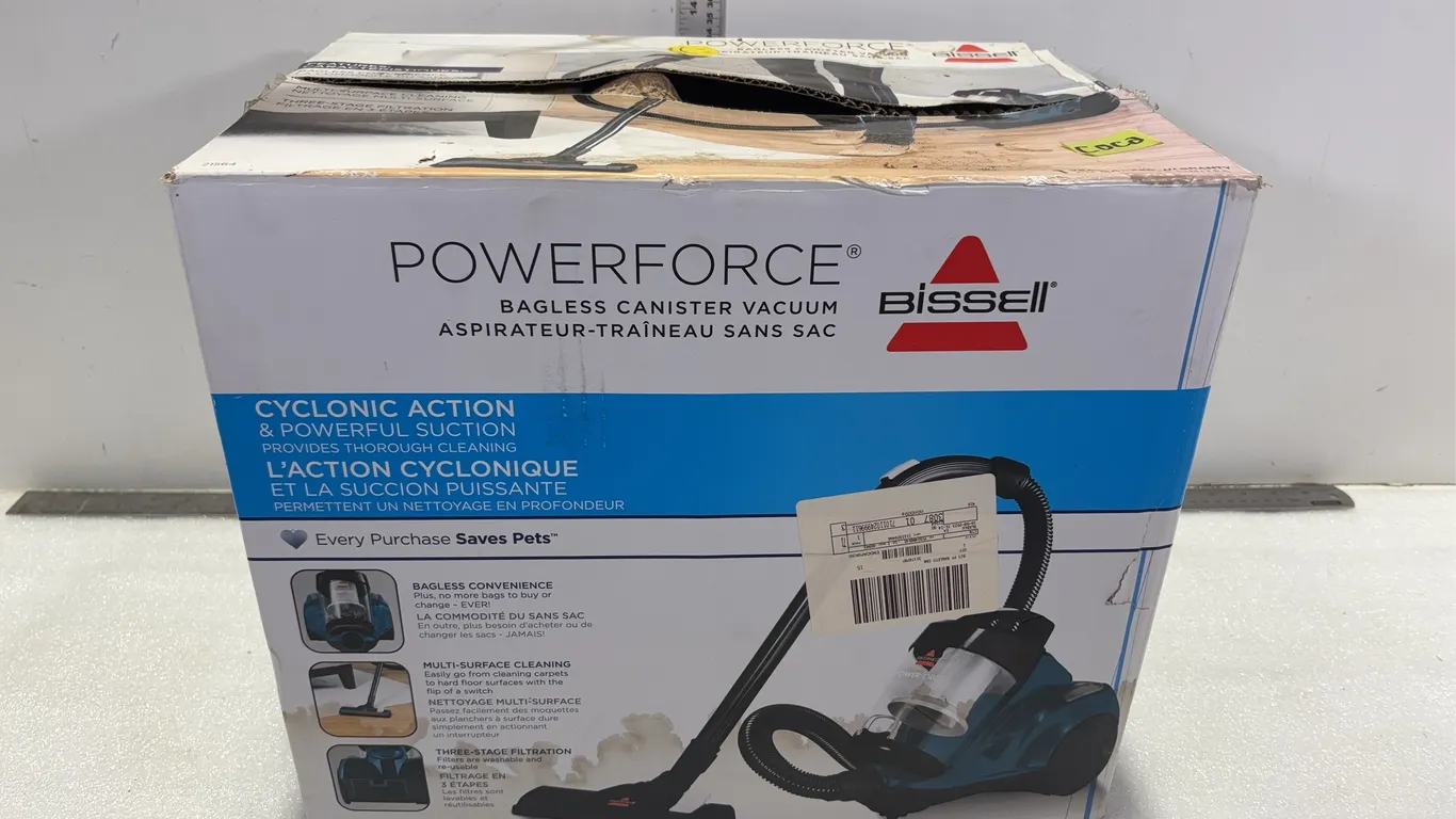 Bissel Powerforce Bagless Canister Vacuum Model 21564, Approx. 17"x12"x14" *Unreserved*