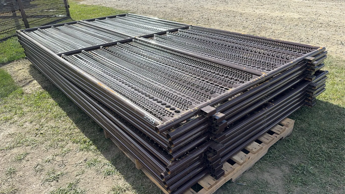10 - Wind Break Fence Panels, 1 5/8" tubing, 12' L x 6'6'' H, (10 x Bid Price) *Unreserved*