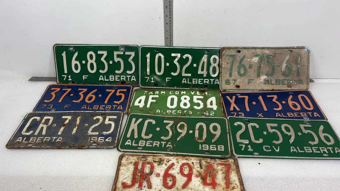 Vintage AB Collectible License Plates, Approx. 10 pce *Unreserved*