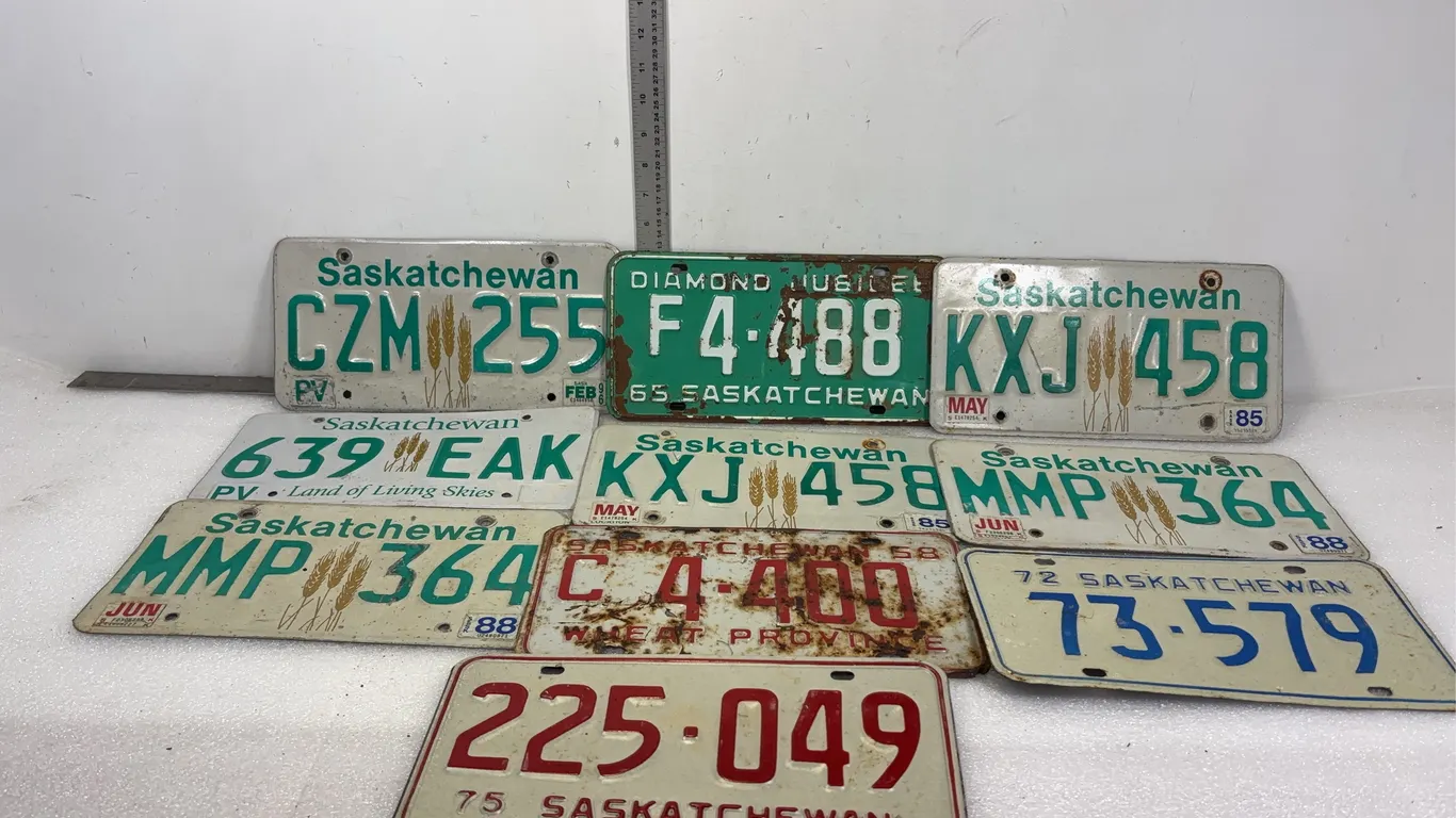 Vintage Sask Collectible License Plates, Approx. 10 pce *Unreserved*