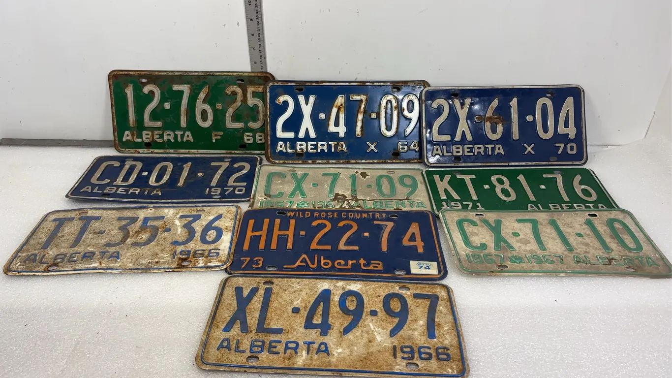 Vintage AB Collectible License Plates, Approx. 10 pce *Unreserved*