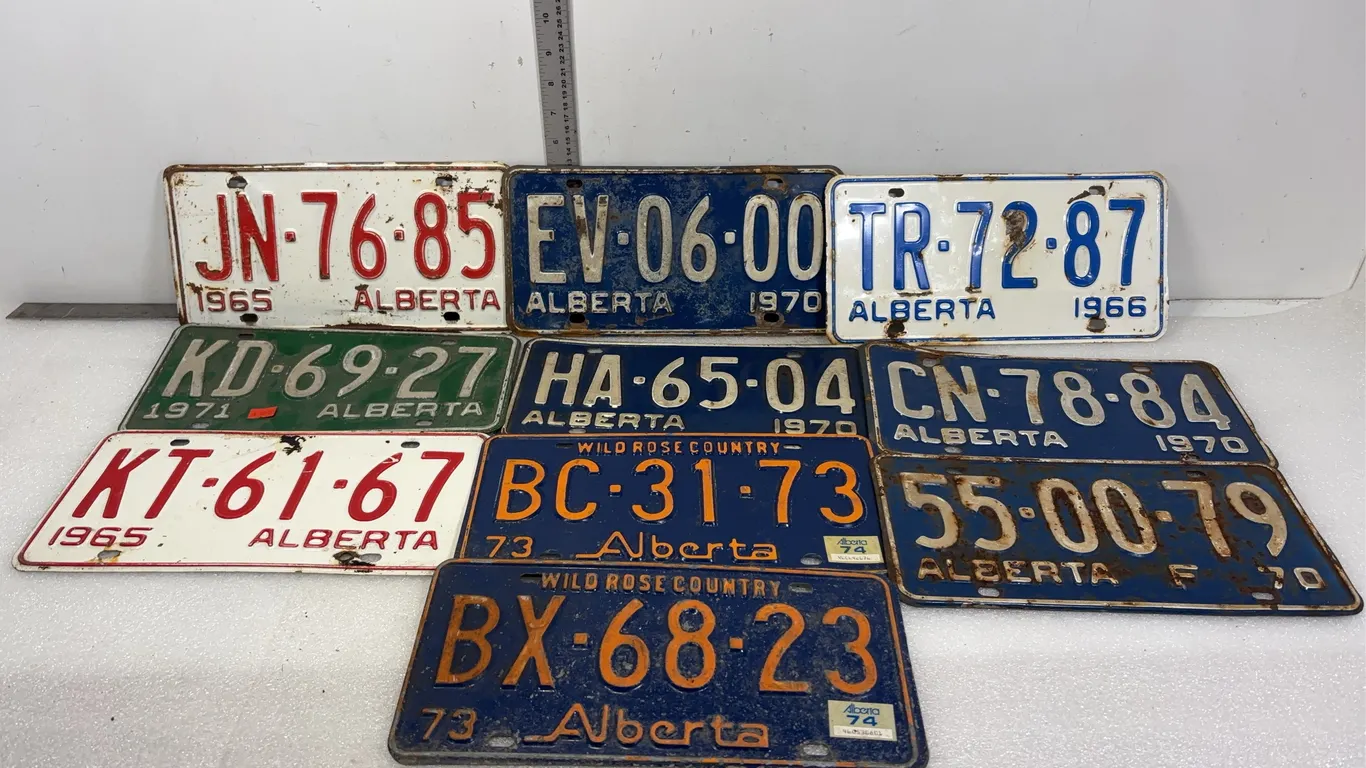 Vintage AB Collectible License Plates, Approx. 10 pce *Unreserved*