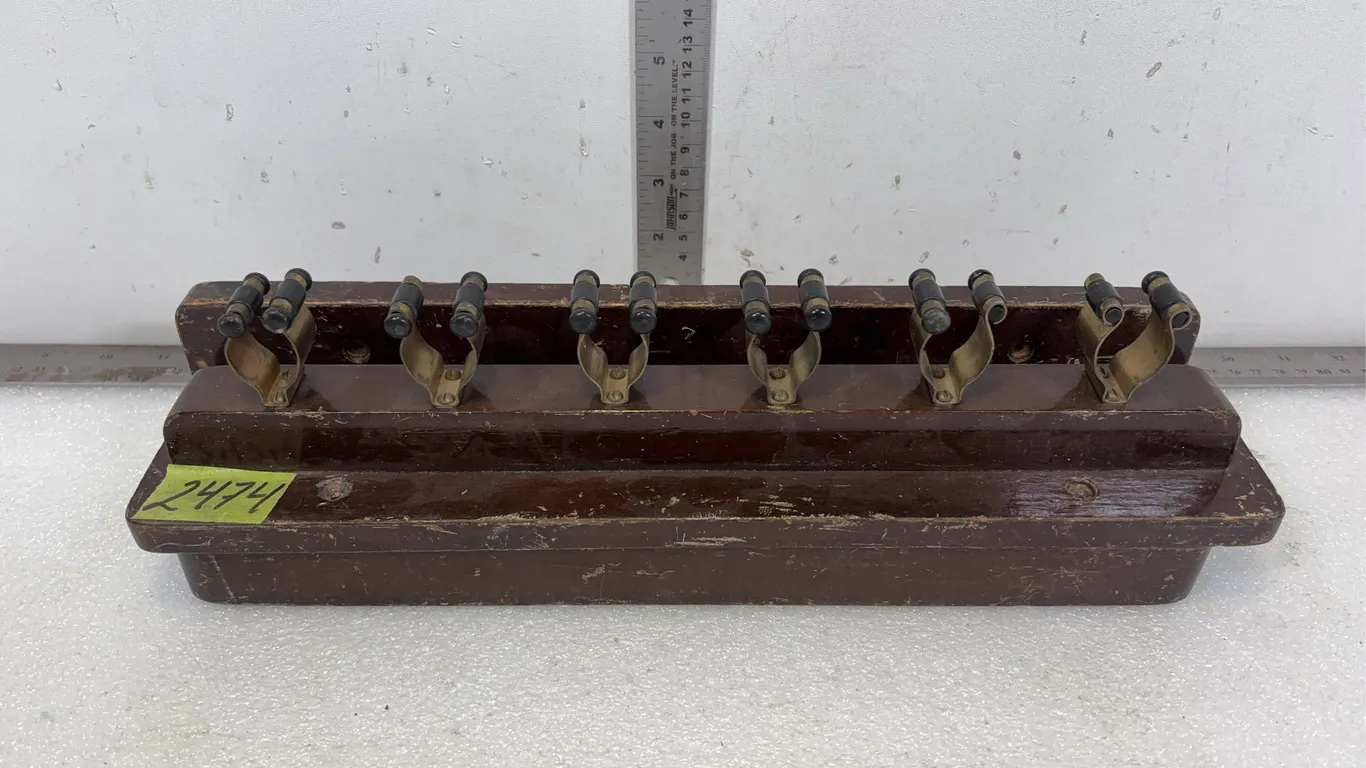 Pool Cue Wooden Rack/Holder, Approx. 15"x4"x3", *Unreserved*