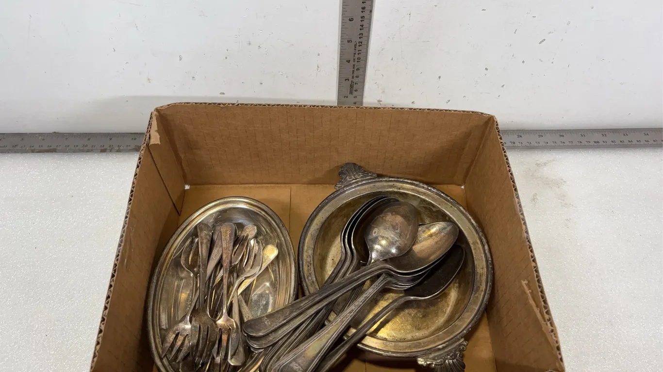 Assorted Vintage Metal Bowls, Spoons and Forks, Approx. 32 pce, *Unreserved*