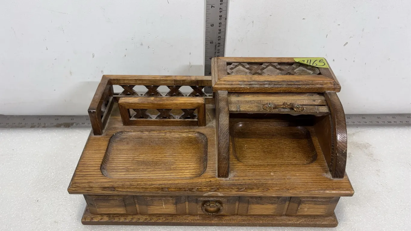 Vintage Wooden Desk Organizer, Approx. 12"x7"x6" , *Unreserved*