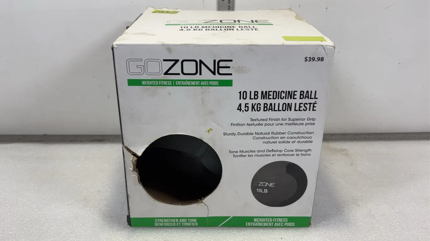 GoZone Brand 10Lb Medicine Ball, Dimensions of Box Approx. 10"x10"x10", *Unreserved*