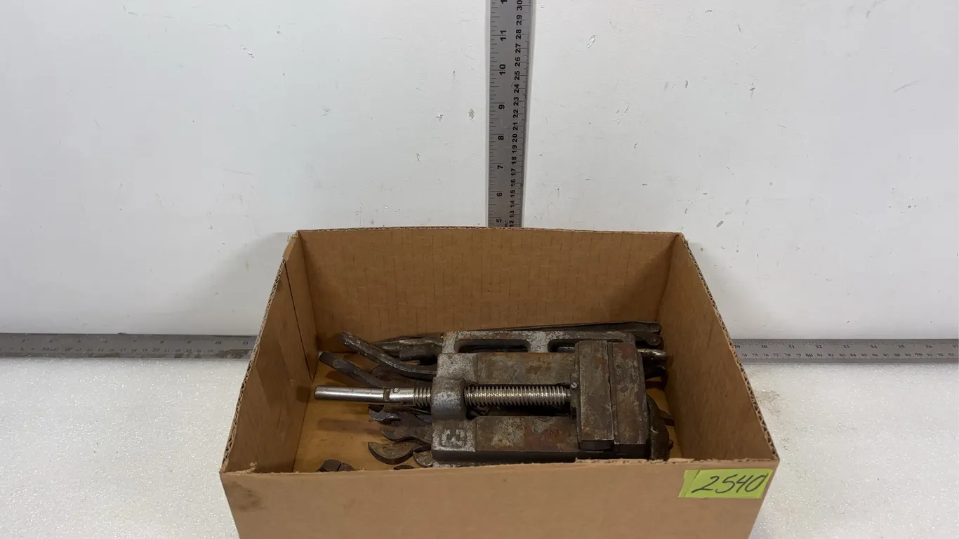 Assorted Vintage Tools Including Wrenchs, Pliers, Drill Press, Approx. 14 pce *Unreserved*
