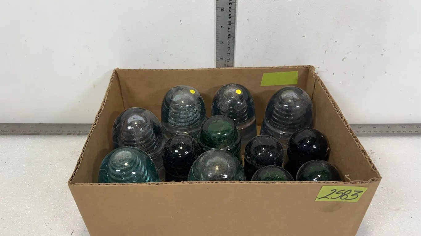 Assorted Vintage Glass Electrical Insulators, Approx. 12 pce *Unreserved*
