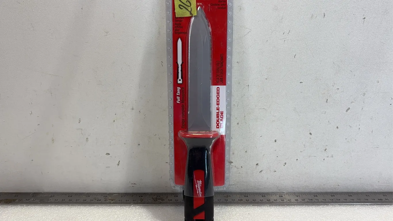 Milwaukee Full Tang Double Edged Duct Knife with Serration, Approx. 11"x2" *Unreserved*