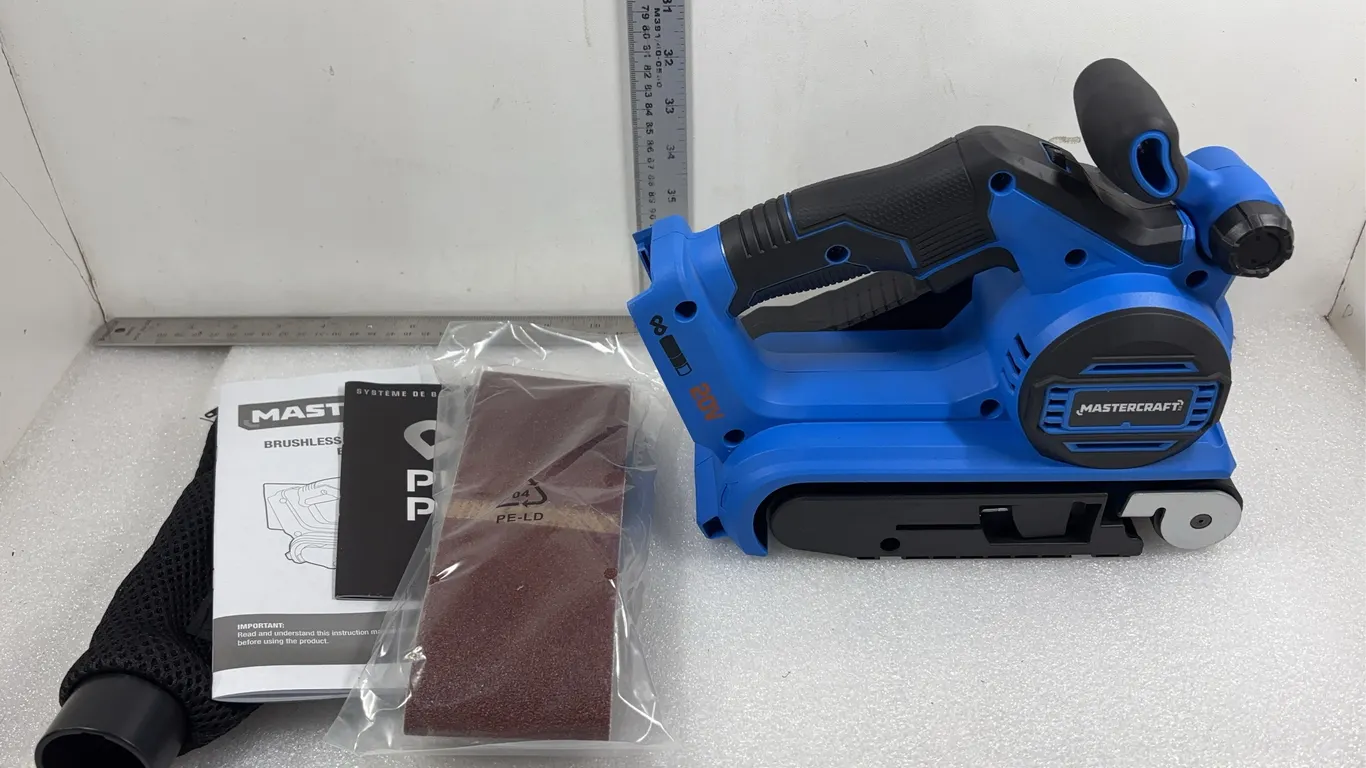 Mastercraft Brushless Belt Sander 20V Max NO BATTERY, Approx. 3"x18" *Unreserved*