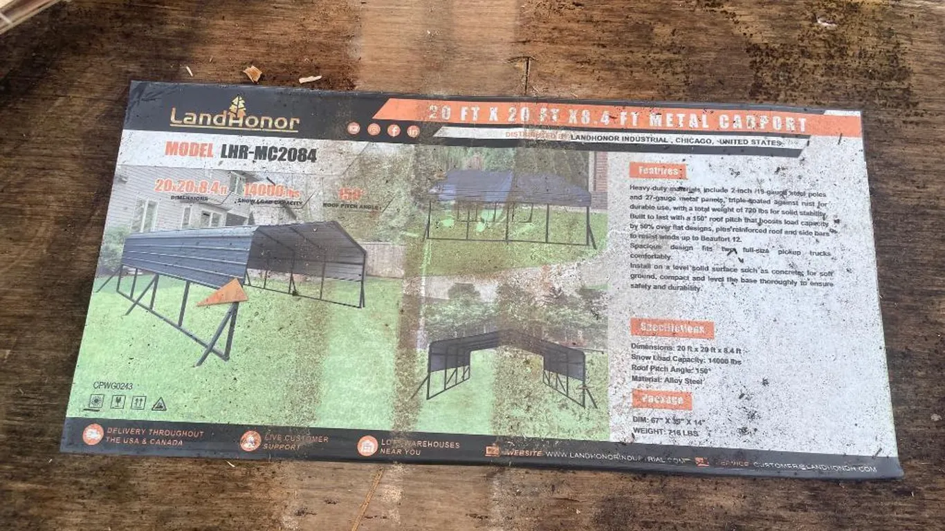 20'x20'x8.4' Carport
