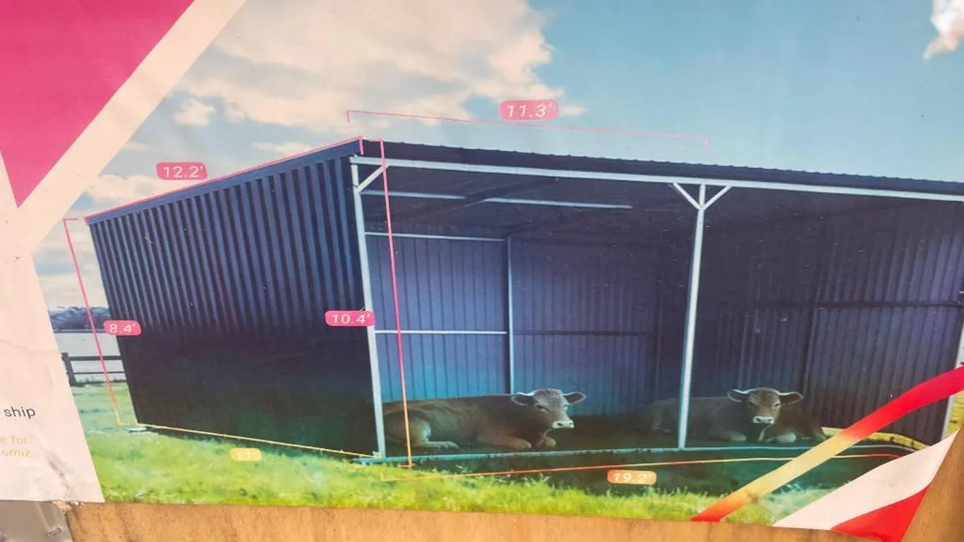 12'x20' Metal Livestock Shed