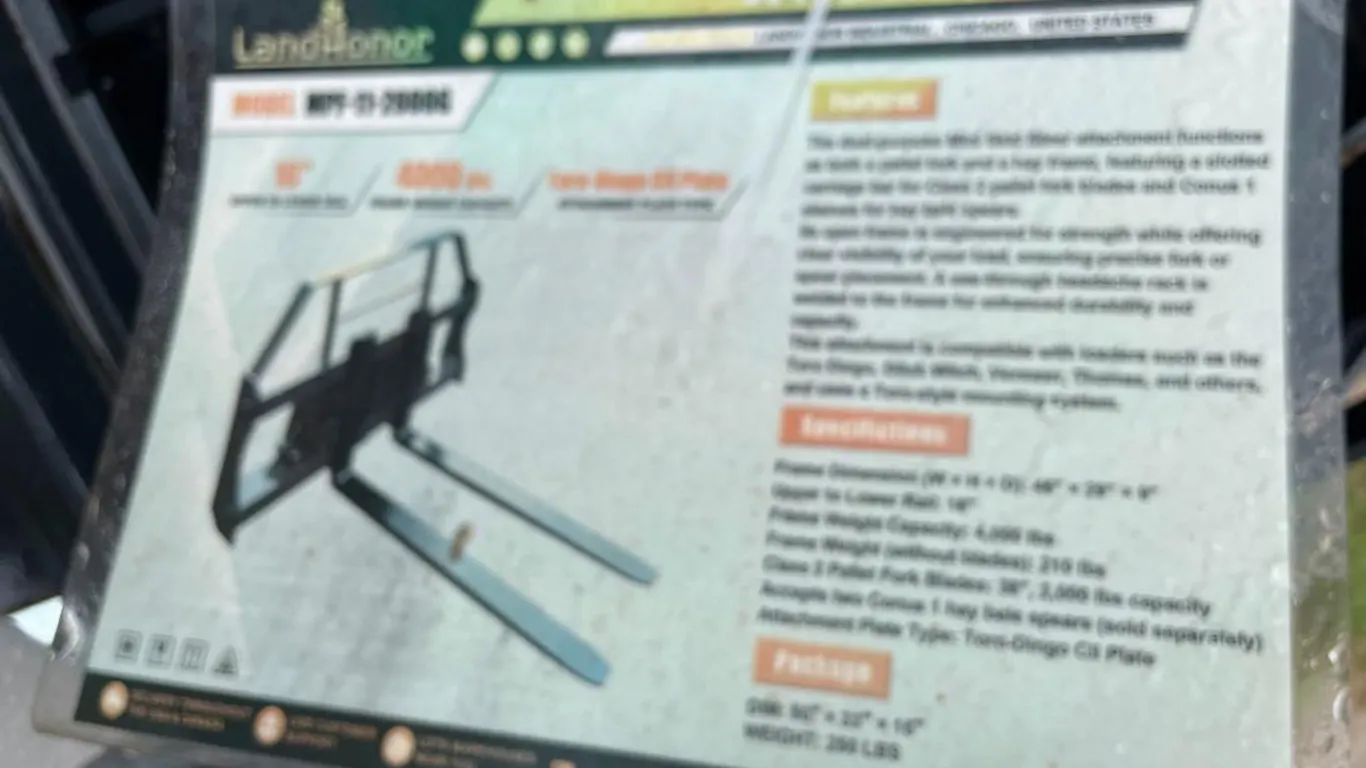 Pallet Forks - To Fit MINI Skidsteer - Black