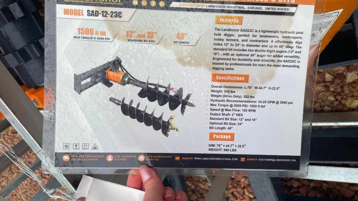 Skidsteer Auger Drive & Bit