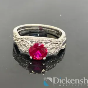 10K White Gold Wedding Set