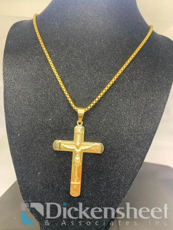 Gold Tone Cross Necklace