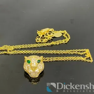 Gold Tone Panther Pendant