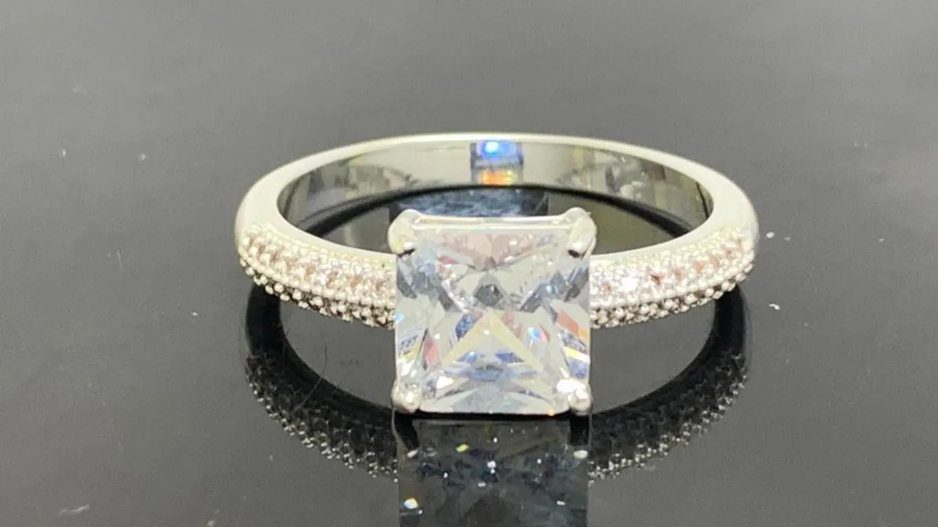 Silver Tone Engagement Ring