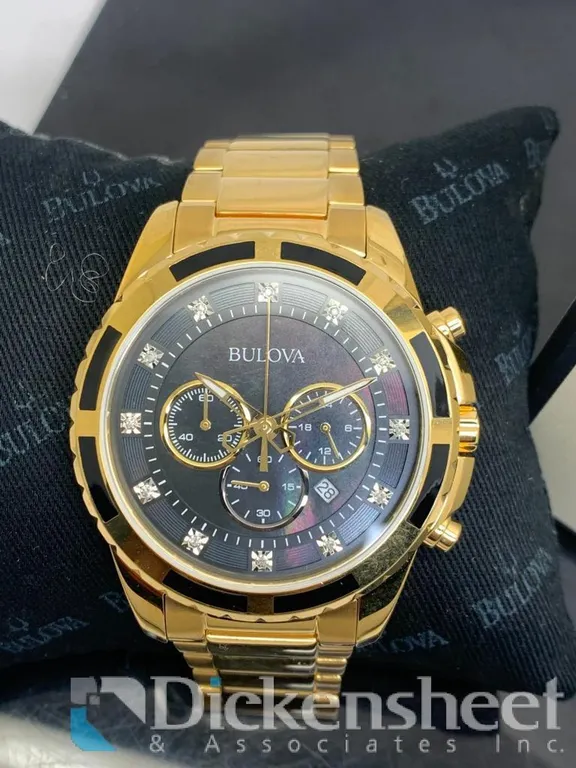 Bulova Men's Watch Gold Tone With Diamond Dial