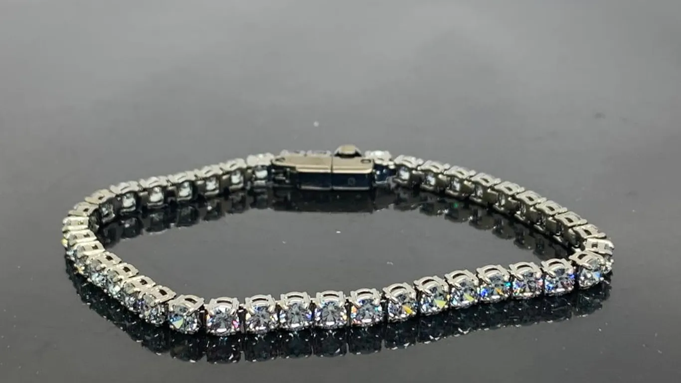 Tennis Bracelet With Blue Stones