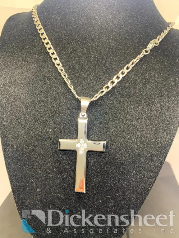 Silver Tone Cross Necklace