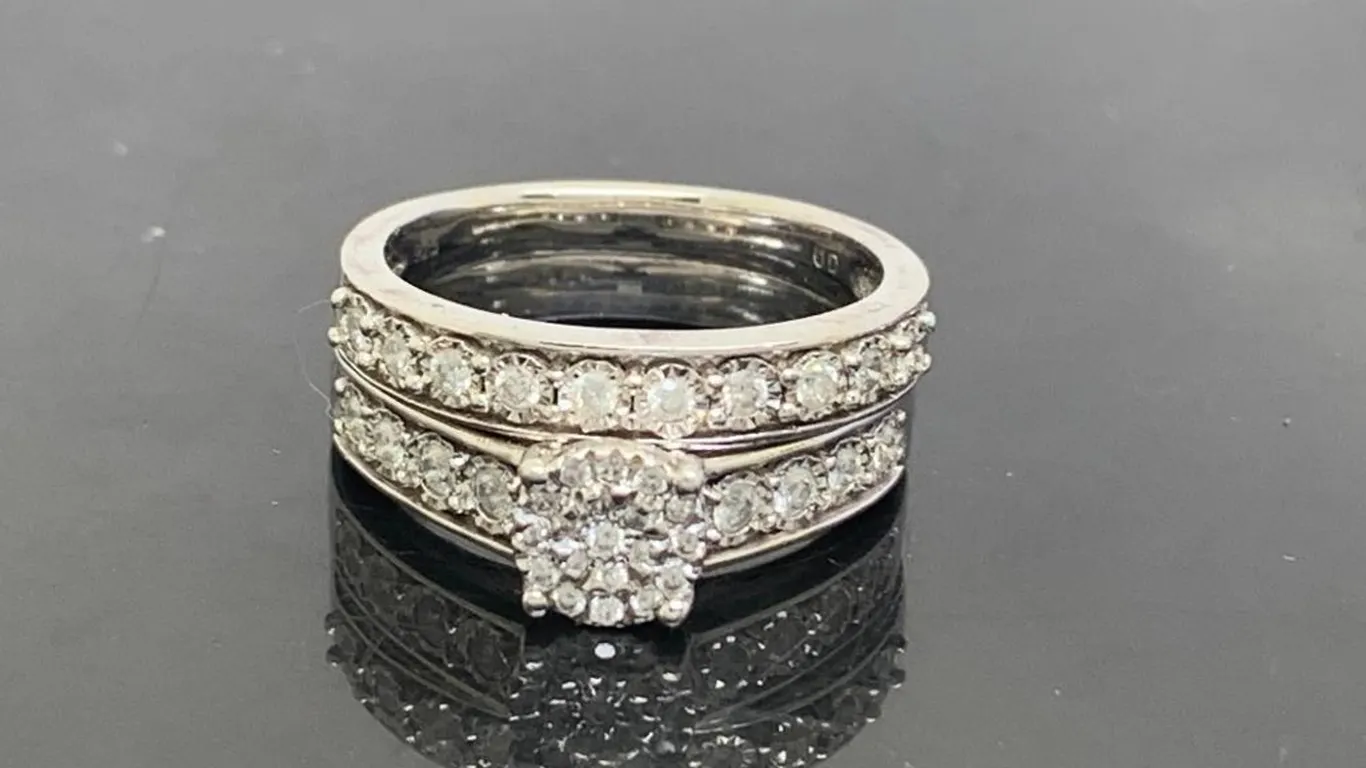 Sterling Silver Wedding Set