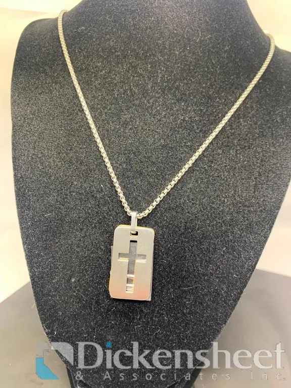 Silver Tone Cross Necklace