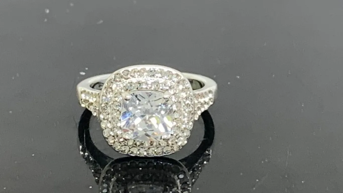 Silver Tone Engagement Ring