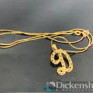 14KT Yellow Gold Necklace With Letter D Initial Charm Pendant