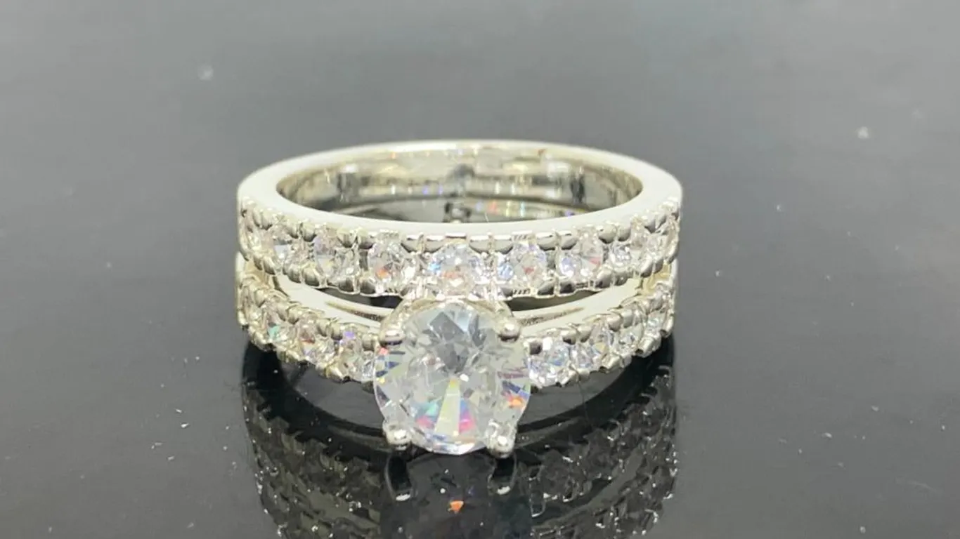 Silver Tone Wedding Set