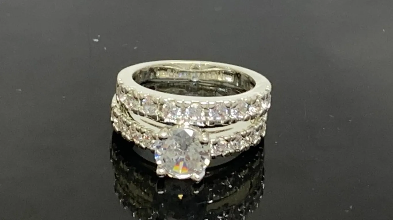 Silver Tone Wedding Set