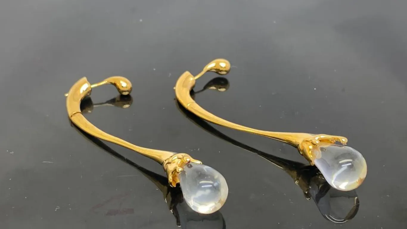 Bottega Veneta Drop Crystal Quartz Earrings