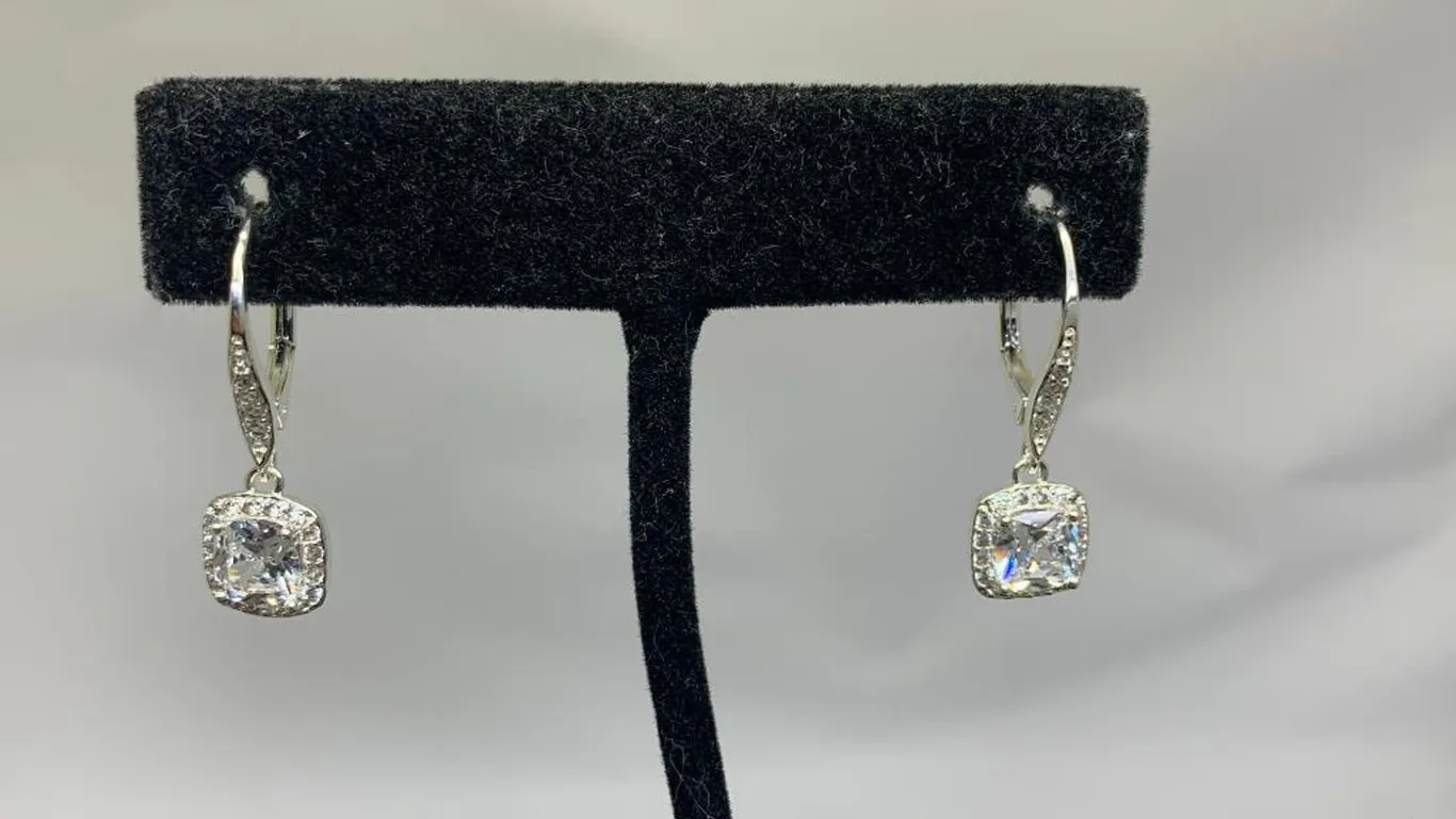 Silver Tone Dangle Earrings