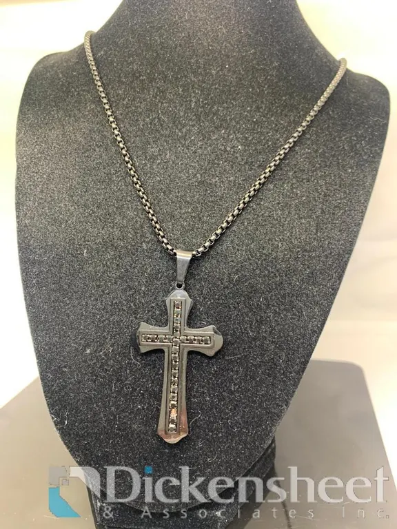 Black Tone Cross Necklace