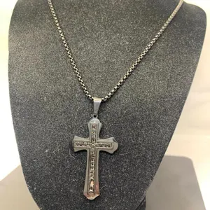 Black Tone Cross Necklace