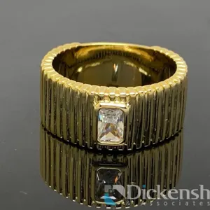 Gold Tone Ring With Clear Stone