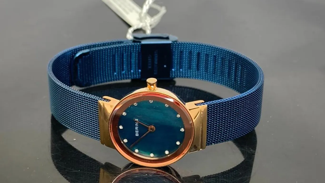 Bering Women's Watch Blue & Rose Gold Tone