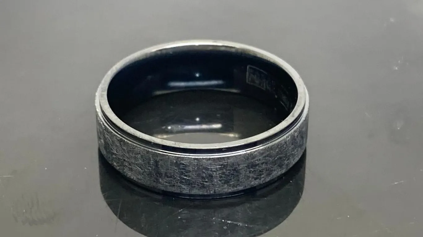 Black & Gray Tone Titanium Wedding Band