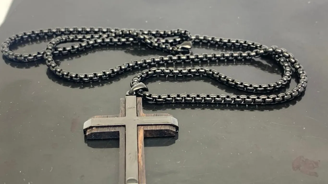 Black Tone Cross Necklace