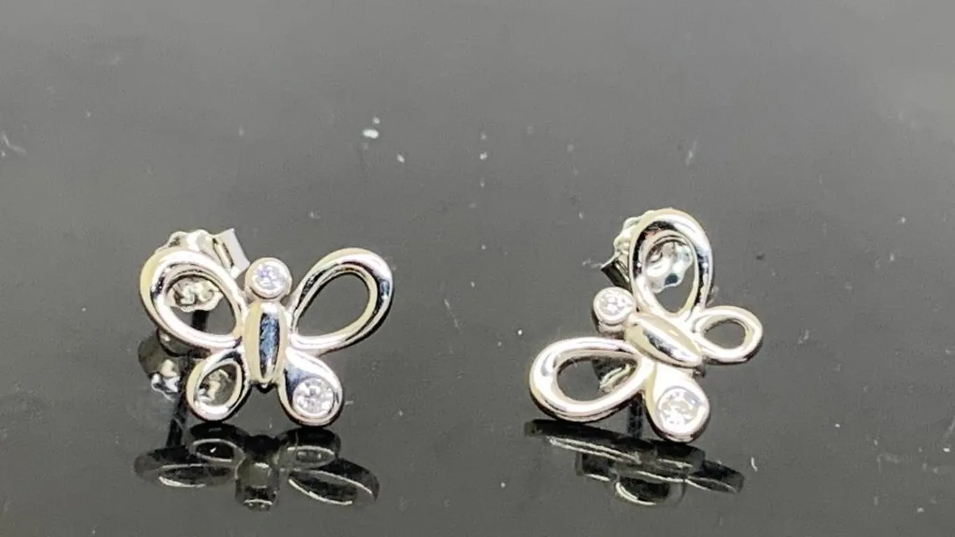 Sterling Silver Butterfly Stud Earrings
