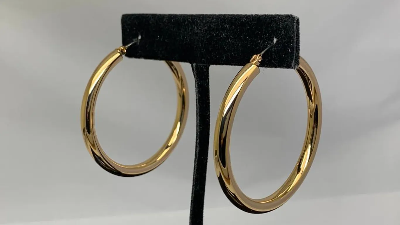 Gold Tone Hoop Earrings