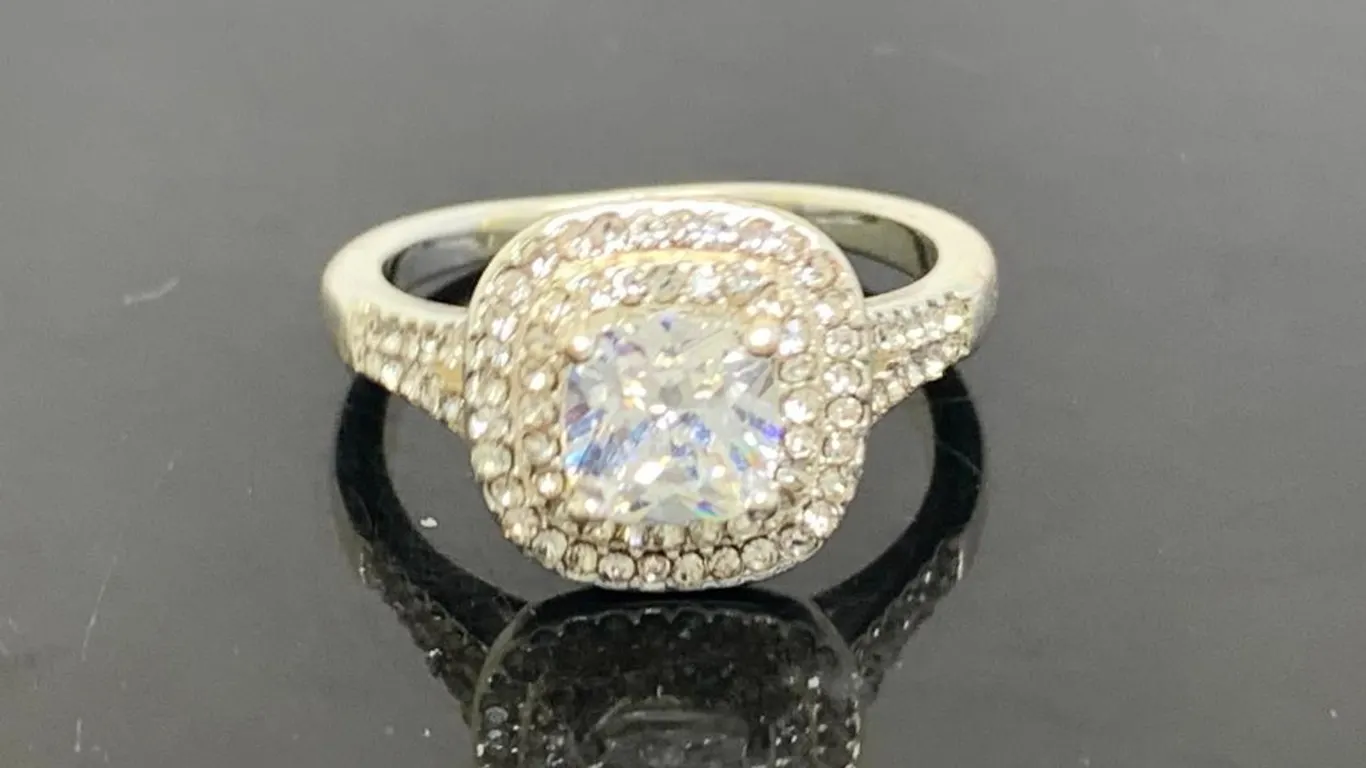 Silver Tone Engagement Ring