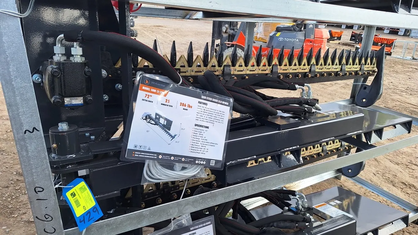 2026 Wolverine Skid Steer Sickle Bar Mower, Model SBM-12-72W, Unused