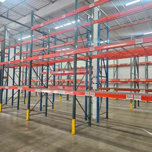 Pallet Racking- Uprights 5 - 42"x16', Crossbeams 22 - 8', with Wire Decking