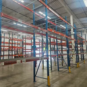 Pallet Racking- Uprights 7 - 42"x16', Crossbeams 12 - 8' and 16 - 10', with Wire Decking