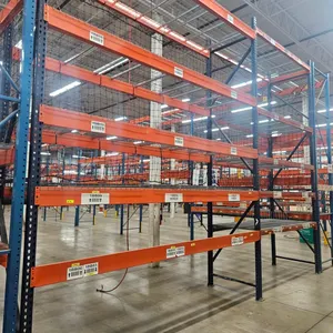 Pallet Racking- Uprights 3 - 42"x16', Crossbeams 10 - 8' and 10 - 12', with Wire Decking