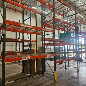 Pallet Racking- Uprights 5 - 42"x16', Crossbeams 24 - 8', with Wire Decking