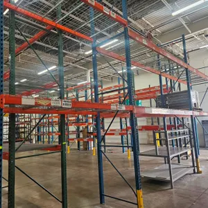 Pallet Racking- Uprights 4 - 42"x16', Crossbeams 4 - 8' and 8 - 12', with Wire Decking