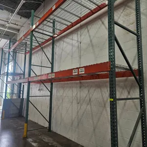 Pallet Racking- Uprights 4 - 42"x16', Crossbeams 8 - 12' and 4 - 8' with Wire Decking