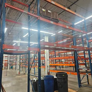 Pallet Racking- Uprights 3 - 42"x16', Crossbeams 6 - 4' and 6 - 12', with Wire Decking